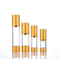 Wholesale Luxury Gold Cosmetic Vacuum Airless Pump Sprayer Lotion Bottle 10ml/30ml/50ml/80ml/100ml for Shampoo False Eyelashes