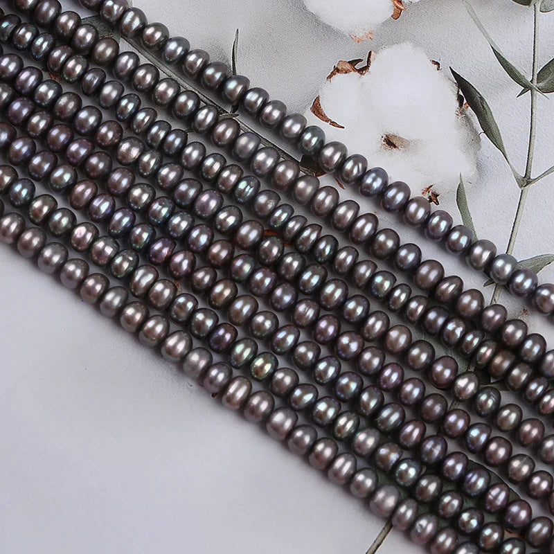 Zhuji Wholesale Natural AA Grade 5-6mm Gray Color Irregular Shape Freshwater Pearls Strands