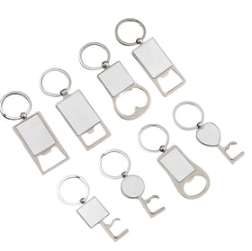 Wholesale New Advertising Stainless Steel Heat Transfer Blank Bottle Opener Keychain