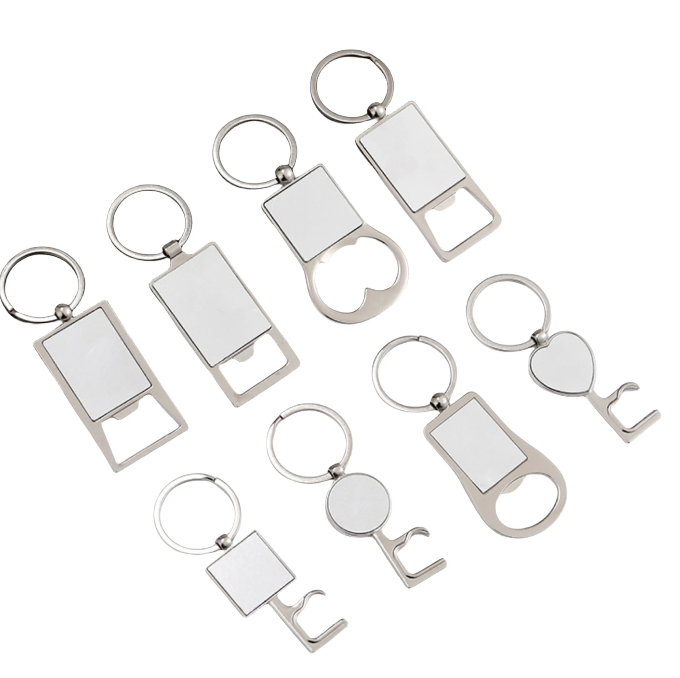 Wholesale New Advertising Stainless Steel Heat Transfer Blank Bottle Opener Keychain