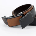 Business Leisure Automatic Buckle Logo Leather Men's Black Belt Leather Belts With Custom Buckle