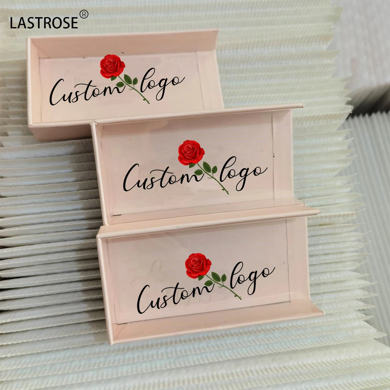OEM Your logo Printed Nude Eyelash Packaging Box Glitter Pull Out Lashbox Private Label Holographic Drawer Lashes Boxes