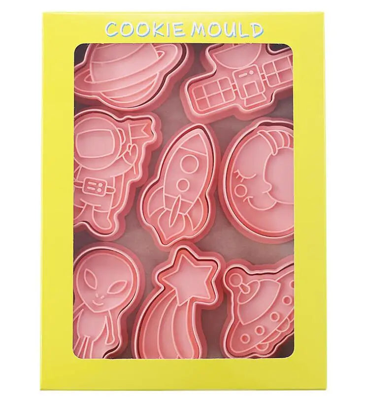 Wholesale  Plastic Cookie Cutter for Kids  8pcs/ Set Decorating Tools Carton Shape Baking Pastry