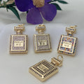 Fashion Copper Plated Zircon Perfume Bottle Pendants for Jewelry Making Necklace Accessories Wholesale