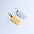 Personalized Name bar Rectangle Pendant Lasering Design Engraved Brand logo Custom Metal Tags Charm Pendant for Jewelry Making