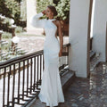 13219#Sexy Princess Elegant Mermaid Wedding Dresses Sheer Back One-Shoulder Civil Soft Satin Wedding Bridal Gown Bridal Dress