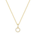 SP Luxury Personalized 925 Sterling Silver Zircon Round Circle Pendant Necklace for Women