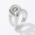 316L Stainless Steel Domed Cross Big Wide Irregular Finger Chunky Wide Letter X Shape Overlapped Rings for Women