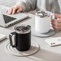 Double Wall Stainless Steel Water Bottle Heatable Heated Cup Coffee Mug with Handle