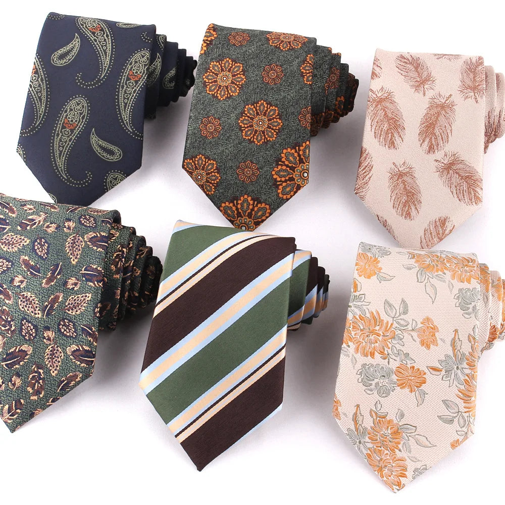 Factory Direct Casual Floral Necktie Color Woven 8cm Striped Tie Men's Business Accessories
