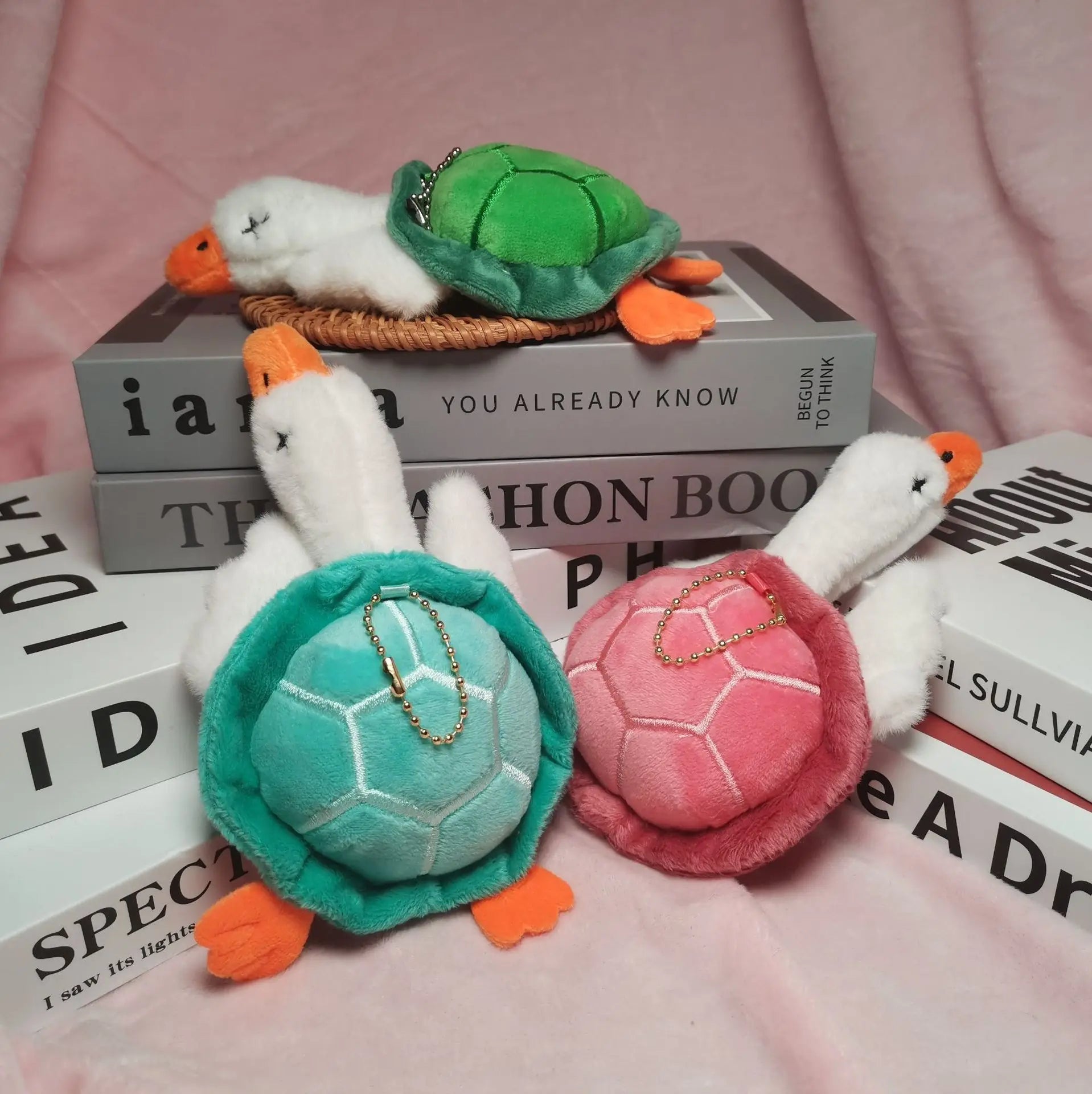 Turtle Swan Plush Keychains Toys Cute Soft Stuffed Animal Doll Plush Toy Sea Animal Plush Pendant Swan Turtle Keychain
