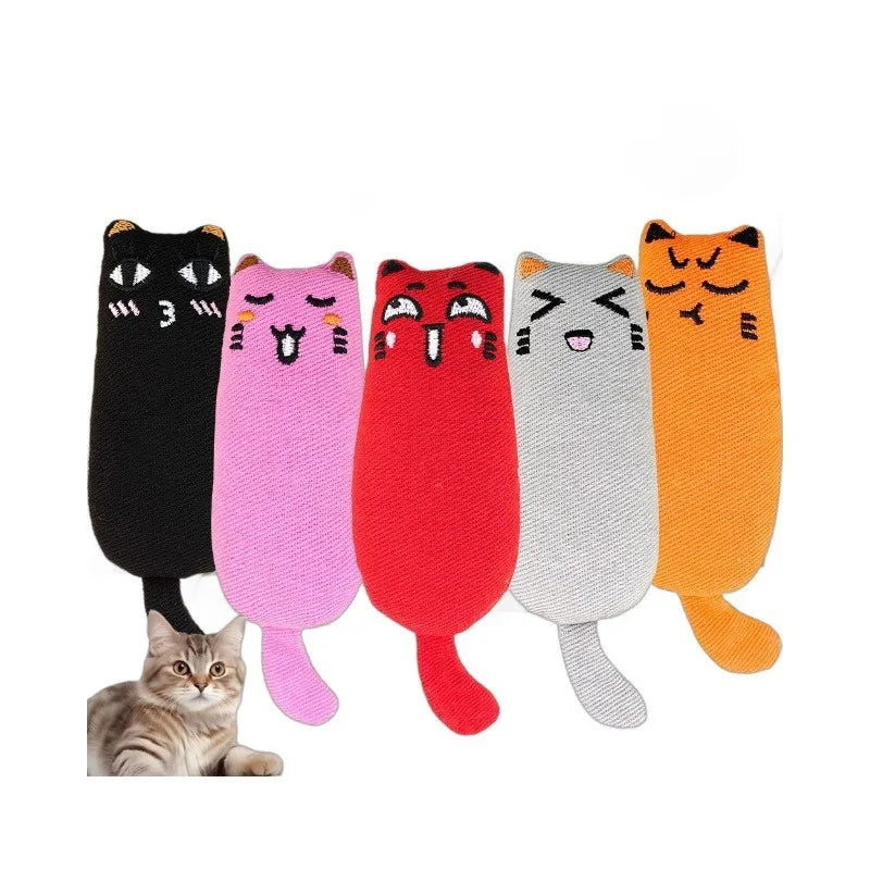 Hot Selling Pet Toy Multiple Colors Grey Black Fabric Chew Cat Catnip Toys with Catnip
