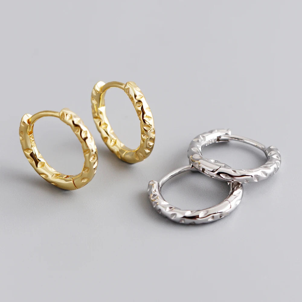 Wholesale Fashion Jewelry 925 Sterling Silver Irregular Concave Points Gold Plated Hoop Earring Jewelry for Women