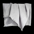 White 52%  Linen and 48% Cotton Soft and Absorbent French Waffle Face Bath Towel Tassel