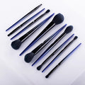 Customized Wholesale 10 Pieces Luxury Professional Mixable Blusher Eye Shadow Soft Makeup Brushes Set with Wood Handle