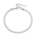 Summer Fashion Foot Jewelry Accessories 4mm Width Silver/gold Color Wholesale Stainless Steel Flat Snake Chain Anklet for Women