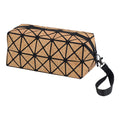 Environmentally Friendly PU Cork Grain Small Zipper Fashion Cosmetic Clutch Bag Bark Portable Geometric Rhombic