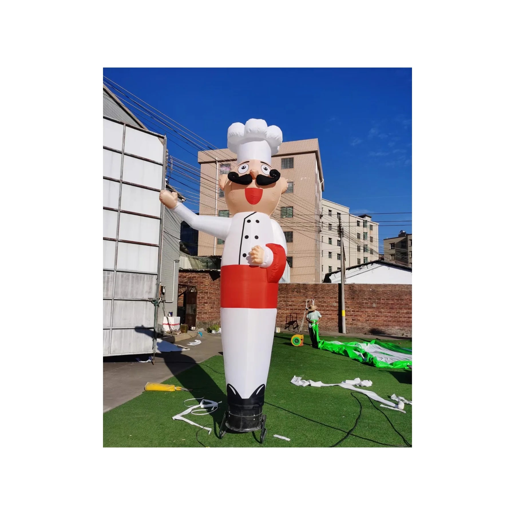 Adorable Custom Size Fan Inflatable Chef Air Dancer Chef Air Dancer Balloons With Waving Hand for Restaurant Decoration