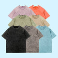 Newest Designers' Heavyweight 100% Cotton Men's Oversize T-shirt Half Sleeve Acid Washed Vintage Style Solid Pattern Jersey