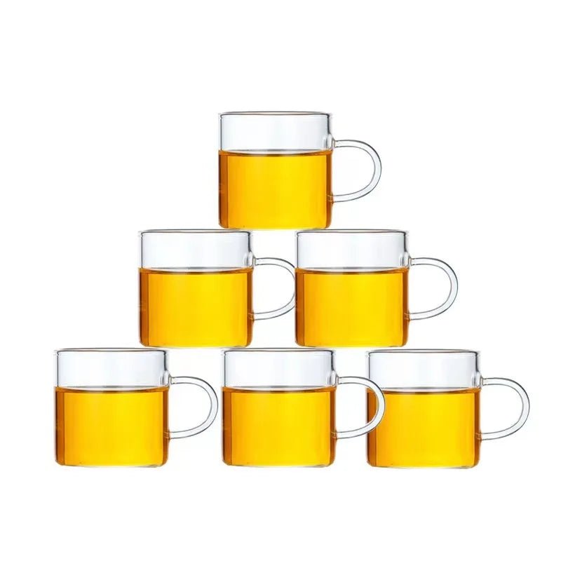 Color Glass Mugs Coffee Custom Coffee Mugs with logo Coffee Mugs Set Tea Cups Glass Tumbler Cups Juice Drink with Handle