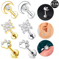 Gaby Fine Jewelry ASTM F136 Titanium Threadless Labret Vintage Flower Shape Helix Piercing Lip Rings for Weddings Wholesale