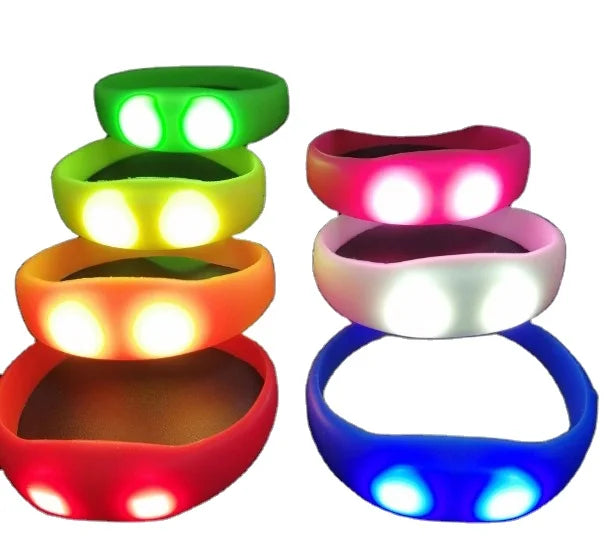 LED Light Voice Control Bracelet Bangle Sound Activated for Party Rave Concert Colorful LED Wristbands