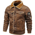 Men's Fur Collar Plush Fleece Winter Coat Warm Windproof Jacket High Quality Thick Outwear Overcoat