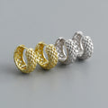 NEW Fashion 925 Silver Plain Simple Round Hemp Rope Weaving Shape Hoop Earrings Jewelry 18K Gold Plated Hoop Earrings for Women