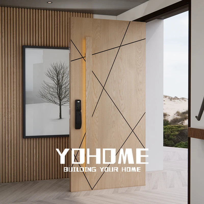 European Porta Segurana Exterior Pivot Porta Pivotante De Madeira Pivot Doors Modern Entry Solid Wood Exterior Wooden House Door