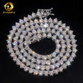 RTS Three Prong 3mm Necklace Silver 925 Vvs Moissanite Hip Hop Iced Out Fine Jewelry Tennis Chain