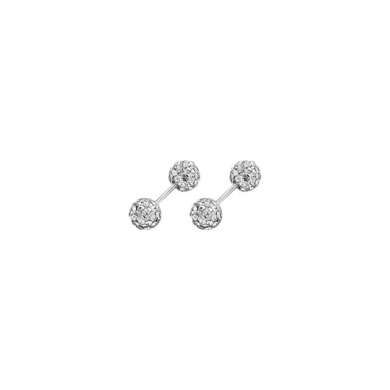 925 Sterling Silver Stud Earrings with Flash Drill Ball Zircon Stone for Engagement Wedding Anniversary or Gift