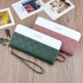 New Arrival Tassel Contrast Color Large Capacity Clutch Women Wrist Ladies Wallet Leather Long