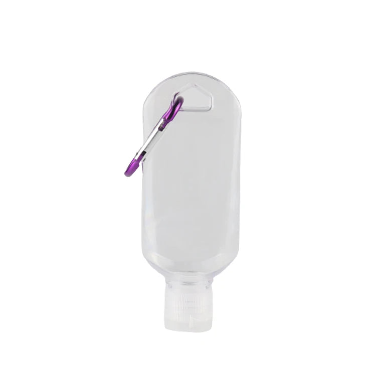 Mini Matte Oval PETG Empty Shower Gel Bottles Portable 60ml Hand Wash Plastic Sanitizer Pump Screw Cap Keychain Travel Holder