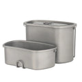 Titanium Outdoor Camping Cookware Pot Set 750ml+400ml Canteen Lunch Box Ta8751
