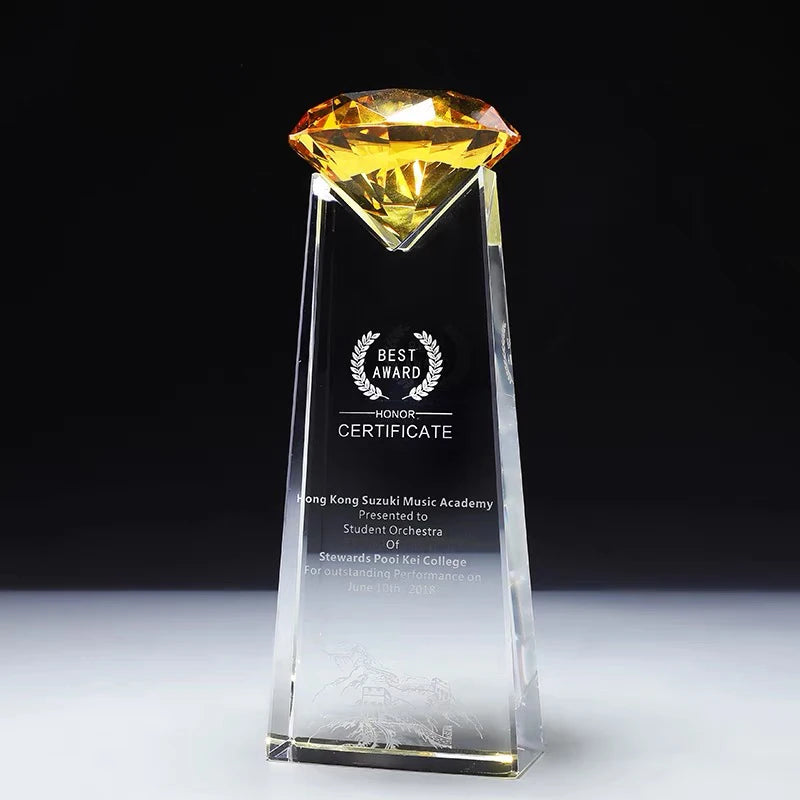PuJiang Crystal Diamond Trophy Custom Years Service Diamond Award Souvenir Gift
