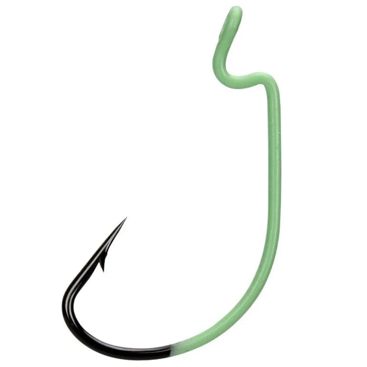 WEIHE High Carbon Steel Luminous Crank Fishhooks With Barbed Single Hook Sets Carp Fishing Hooks Soft Worm Fishing Accessories