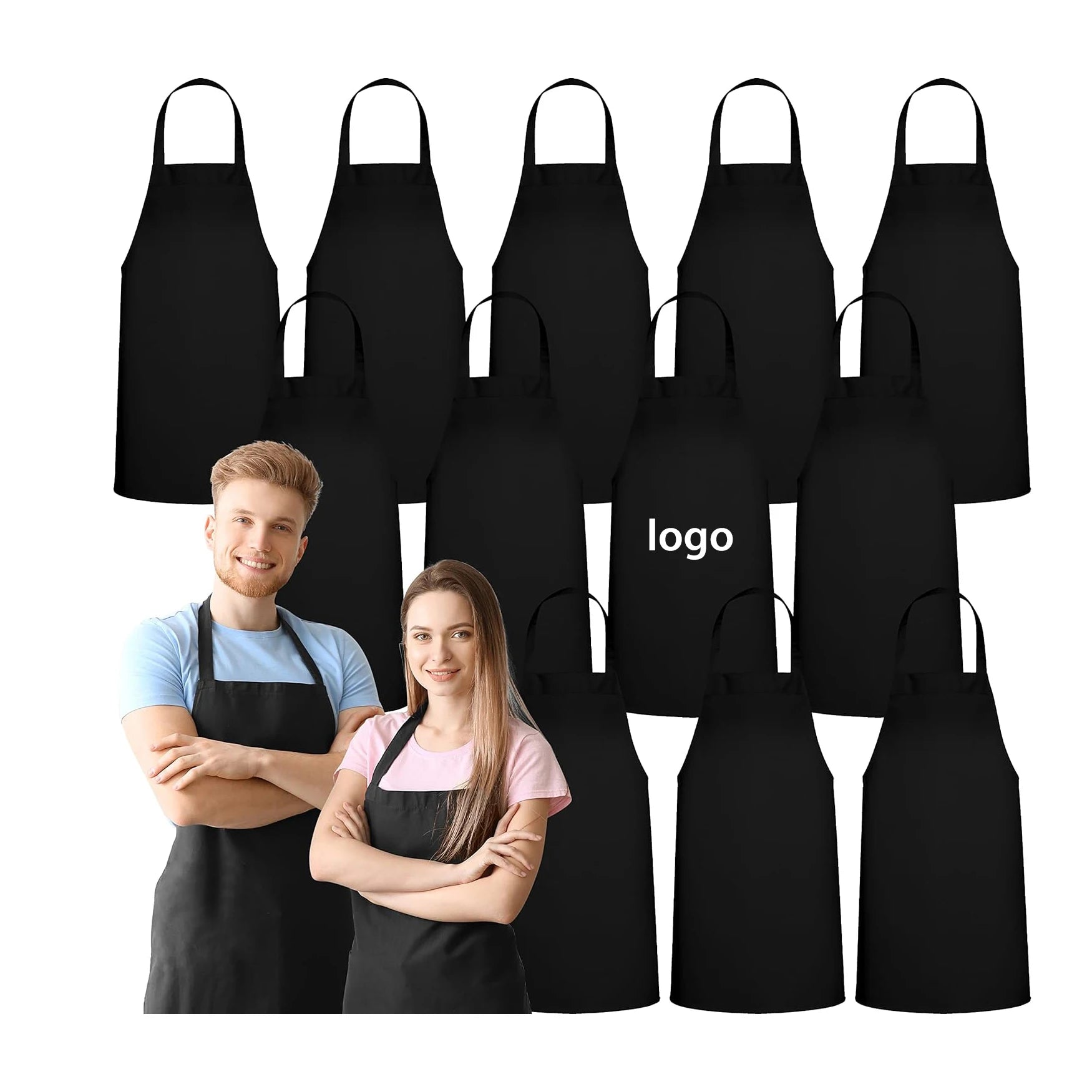 Hot Kitchen Cooking Barbecue Machine Washable Men Women Work Apron Waterproof Custom Printed With Logo