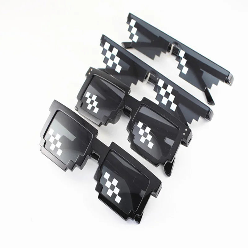 Cheap Price Stock Wholesale Punk Style Cat Eye Shape Squared Cartoon Designer Mosaic UV400 Protection PC Red/Green/Coffee Party