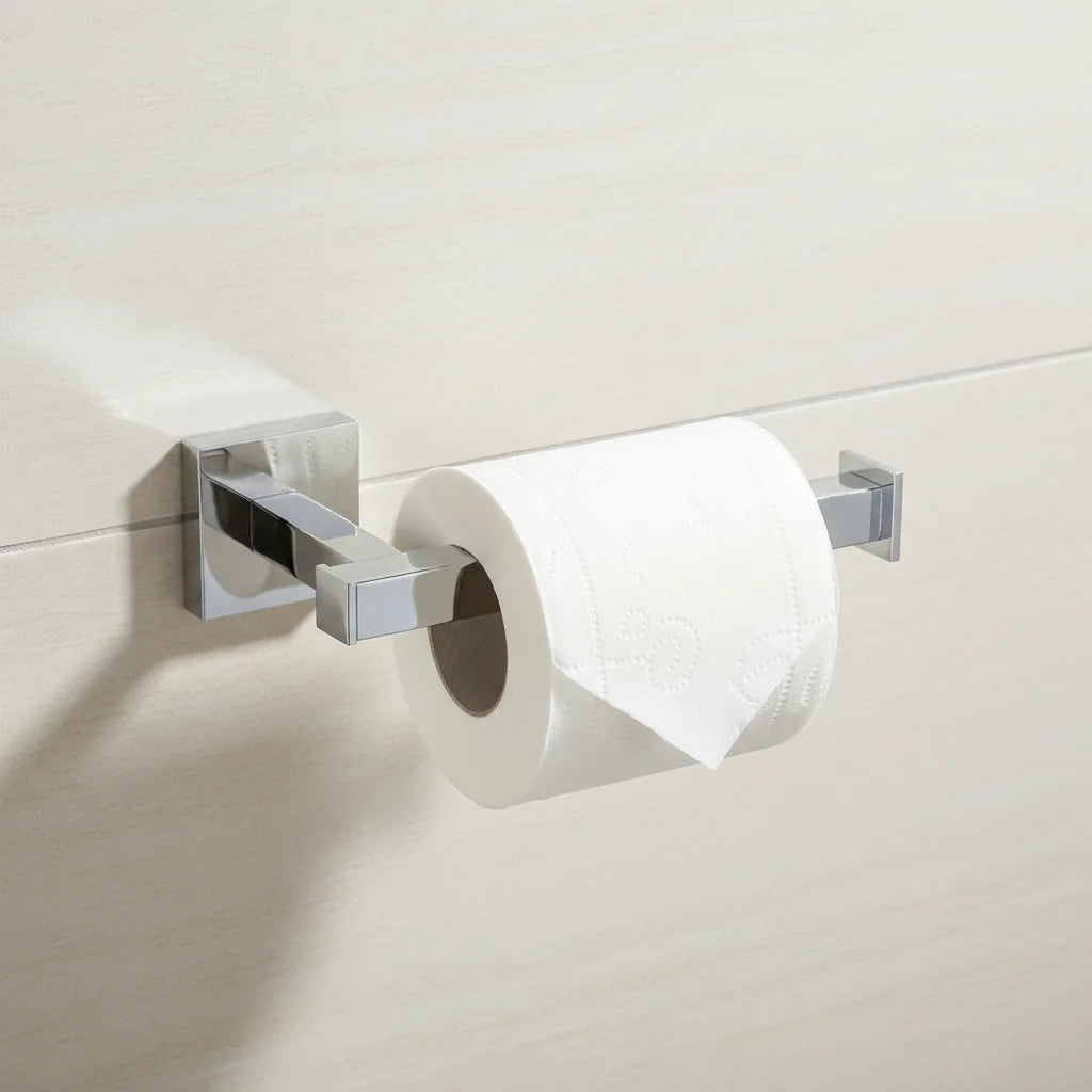 Modern Design Chrome Coated Zinc Alloy Adjustable Wall-mounted Toilet Tissue Paper Holder 1 Year Warranty for Hotels Bathrooms