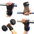CRAZY FOXS Flame Grips Lifting Gloves Heavy Duty Straps for Pull Ups Deadlift Power Lifting with Neoprene Padded Wrist Support