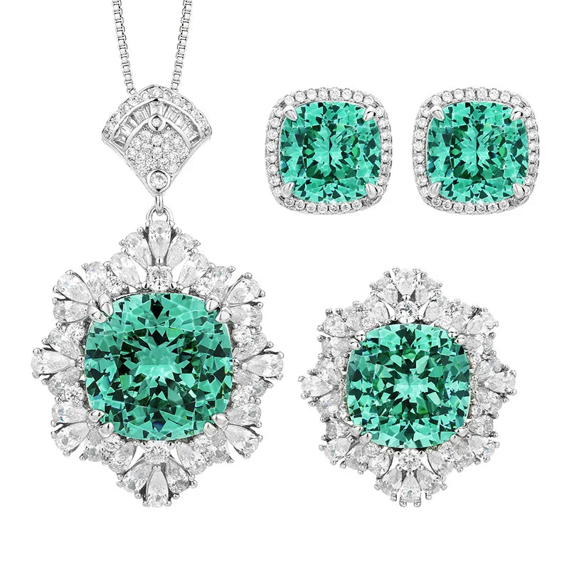 High End Niche Zircon Jewelry Set Fashionable and Luxurious Women's Earrings Necklaces Rings Bridal Jewelry  Jewelry Set