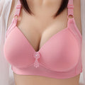 Smooth Surface Women Push up Bra V-neck Wire Free Seamless Underwear New Lady Solid Casual Bra
