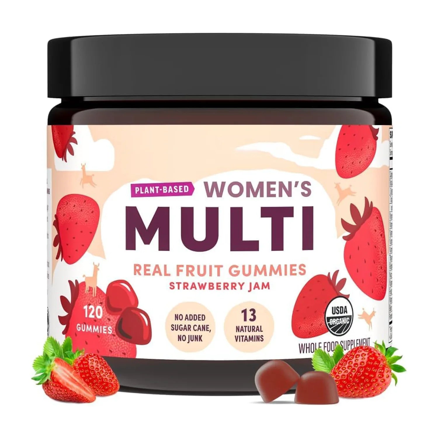 100% Natural Women Multivitamins Gummies No Added Sugar 13 Natural Vitamins Support Immunity Fruit