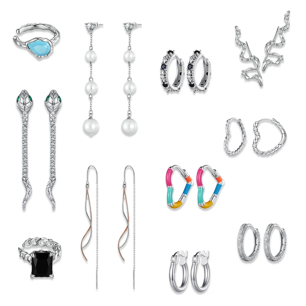 Zircon 925 Sterling Silver Tassels S925 Earrings Made of CZ Silver Women's Cute Pearl Earrings for Christmas and Wedding