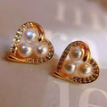Hypoallergenic 4-5MM Natural Freshwater Multi-Bead Love Stud Earrings Premium Quality Pearl Jewelry