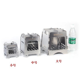 camping accessories Outdoor Camping Wood Stoves Folding Pocket Stove Lightweight Portable Stainless Steel Stove Backpacking