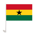 12x18 Inches Polyester Printing Ghana Custom Car Window Flag With Holder