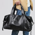 MARRANT Men Gym Sports Weekend Overnight Bag Leather Travel Duffel Bag Large Capacity Shoulder Handbag Duffle Bags for Men