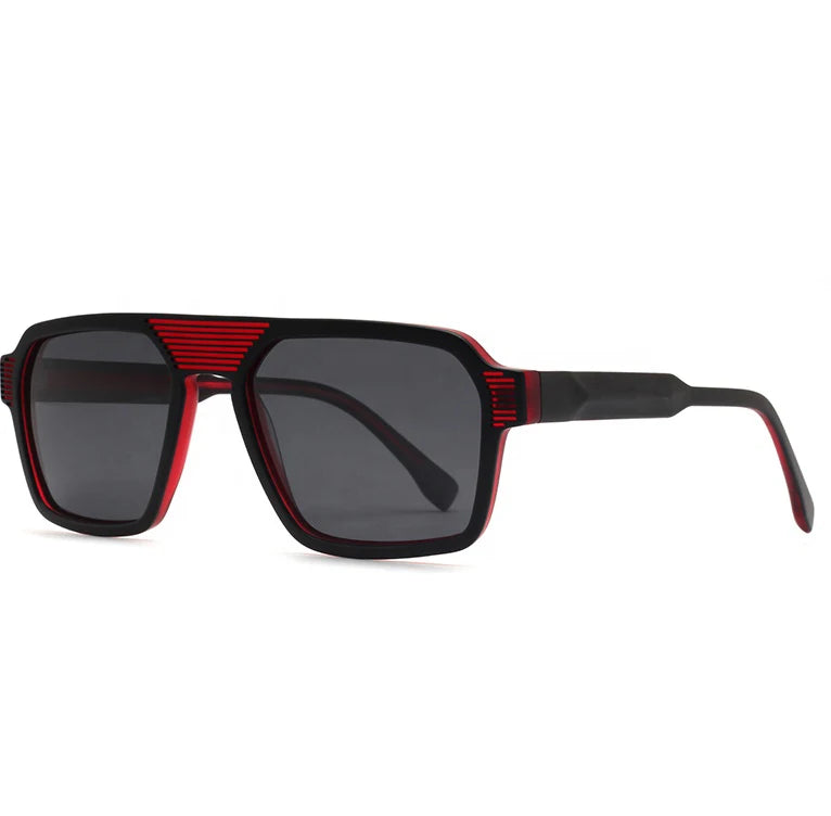 2024 Trendy Personality Custom Polarized Fashion Uv400 Designer Newest Large Square Acetate Frame Shades Sunglasses