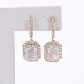 Starsgem Fine Jewelry 9K Yellow Gold With Ice Crush Cutting Moissanite Drop Earrings for Women